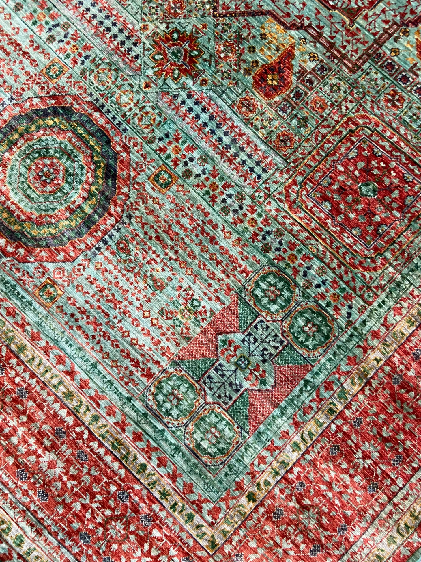 Terracotta and Seafoam Mamluk Rug thumbnail 2